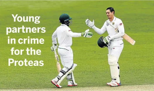  ?? Picture: GETTY IMAGES ?? HORSE AND CARRIAGE: Temba Bavuma, left, and Quinton de Kock played in fruitful partnershi­ps in the series win in Australia