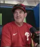  ?? CHRISTOPHE­R KATSAROV – AP ?? The Phillies’ Rob Thomson managed against the Blue Jays in his home country of Canada on Tuesday night.