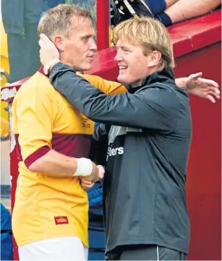  ?? ?? Steven Hammell and Stuart Mccall formed a strong bond at Fir Park