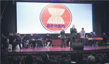  ?? TAWATCHAI KEMGUMNERD ?? Musicians perform an Asean theme song at the National Theatre in Bangkok to promote Thailand’s role as Asean chair.