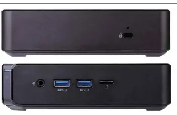  ??  ?? ABOVE Handily, there are two Type-A USB 3.1 ports and a microSD slot at the front of the device