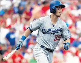  ?? JOHN MINCHILLO/AP ?? Los Angeles Dodger Cody Bellinger, a rookie, has 24 home runs in the 64 games he has played. He was named as a reserve for the NL on Sunday.