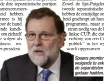  ?? Foto PHN ?? Spaans premier Rajoy weigerde te erkennen dat de separatist­en het goed gedaan hadden.