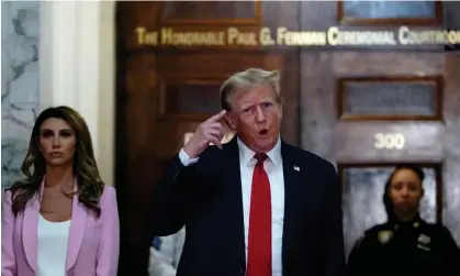  ?? ?? Donald Trump arrives in court in Manhattan, in December 2023, with his attorney Alina Habba. Photograph: Timothy A Clary/AFP/Getty Images