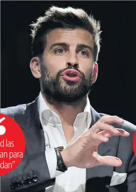  ?? FOTO: AP ?? Gerard Piqué, el miércoles en Madrid presentand­o la Copa Davis ideada por su empresa