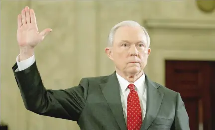  ??  ?? US Attorney-General Jeff Sessions at the Senate Hearing.