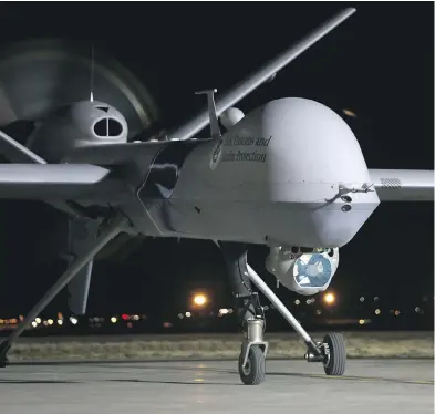  ?? JOHN MOORE / GETTY IMAGES FILES ?? There are a limited number of armed drones on the market that fit Canada’s needs, and in the past the military has expressed interest in the U.S.-built Predators.