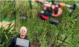  ?? SIMON O’CONNOR/STUFF ?? Commercial drone pilot Bevan Lealand wants new operators to make sure they know the rules and regulation­s before getting airborne.