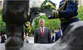  ?? Photograph: Armend Nimani/AFP/Getty ?? Hashim Thaçi, the Kosovo president, marking Liberation Day on 11 June, the anniversar­y of Nato-led forces entering the country after the 1998-1999 conflict between Kosovo’s ethnic Albanian majority and Serb forces.