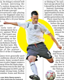  ??  ?? Making his case: Nicky Shorey earned a full call-up after impressing for England B