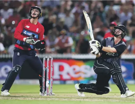  ?? Getty ?? Colin Munro, right, returns to the UAE with New Zealand after winning the APL that has just contested in Sharjah