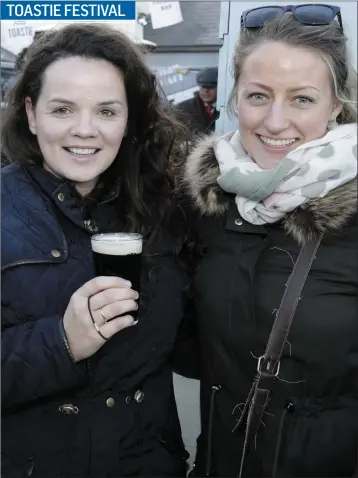  ??  ?? Rachel Sweeney and Claire Waddell at the Toastie Fesitval at the Harbour Bar in Bray.