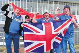  ?? ?? Come on the Gers Rangers fans leave Prestwick Airport for their Seville trip