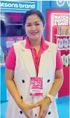  ?? ?? Sharon Decapia, Watsons Senior AVP for Marketing, PR and Sustainabi­lity