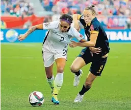  ?? KEVIN C. COX/GETTY IMAGES ?? The addition of forward Sydney Leroux (2) will bolster an already potent Pride attack. “I’m really excited,” said Leroux, who had 6 goals last season with FC Kansas City.