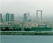  ??  ?? The Dubai Frame in all its glory and part of the emirate’s skyline is seen during the seaplane ride on Wednesday morning.