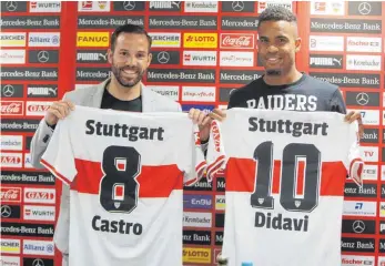  ?? FOTO: IMAGO ?? VfB-Zugang sein lässt offenbar lächeln im Sommer 2018: Gonzalo Castro (links) und Daniel Didavi.
