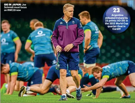  ??  ?? GIG IN JAPAN: Joe Schmidt must focus on RWC19 now