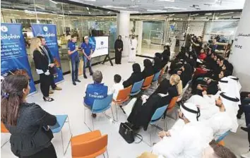  ?? Courtesy: Godolphin ?? Young Emiratis were given an introducti­on to Godolphin and its Masar scholarshi­p programme at the Youth Hub in Emirates Towers on Wednesday.