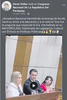  ?? ?? Uno de los tantos posteos de admiración del sobrino.