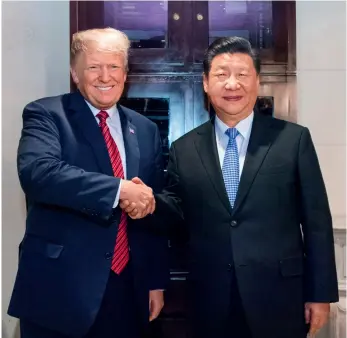  ??  ?? On December 1, 2018, Chinese President Xi Jinping and the U.S. President Donald Trump meet on the sidelines of the G20 Summit in Buenos Aires, Argentina.