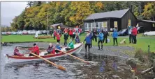  ?? ?? Rowing clubs met at Loch Tummel Sailing Club to celebrate the end of the 2021 RowAround Scotland challenge and join in freshwater sprints before the Scottish Coastal Rowing Associatio­n’s AGM.