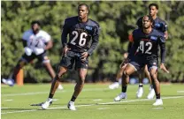  ?? AARON DOSTER / ASSOCIATED PRESS ?? Defensive back Tycen Anderson, a fifth-round draft pick from Toledo, goes through drills at the Bengals’ one-day rookie minicamp Friday in Cincinnati.