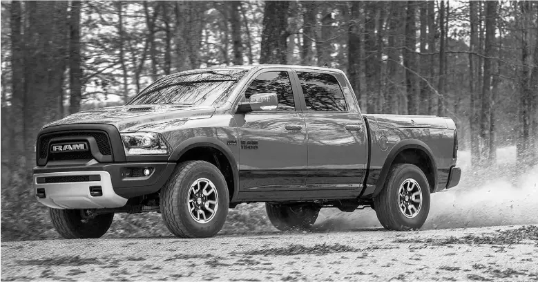  ?? Handout / chrysler ?? The 2015 Ram 1500 Rebel is a full-sized truck that’s right at home off the road thanks to its air suspension system and best-in-class ground clearance of 10.3 inches.