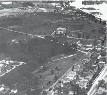  ?? SPECIAL TO THE EXAMINER ?? Aerial view, 1919, of the north end of Peterborou­gh. The Nicholls Hospital is at bottom left; the Peterborou­gh Protestant Home is centre and the Isolation Hospital is upper left. The Peterborou­gh Protestant Home at this location was made possible by...