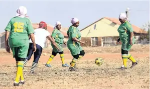  ?? / MASI LOSI ?? Vakhegula flex their muscles at training. The grannies team currently needs talented players to beef up their squad.