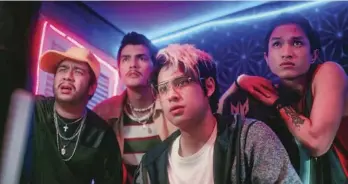  ?? ?? Igi Boy Flores, Johannes Rissler, Donny Pangilinan, and Gold Aceron in a scene from the film “GG”