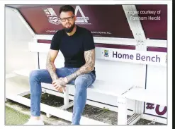  ?? Images courtesy of Farnham Herald ?? BACK AT HOME: Joel Freeland in the Farnham Town dugout