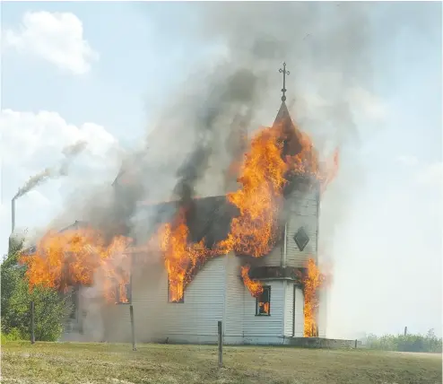  ?? LYNN SWYSTUN/POSTMEDIA NEWS ?? Saskatchew­an Premier Scott Moe tweeted his grief over the destructio­n of a Catholic church near Redberry Lake.