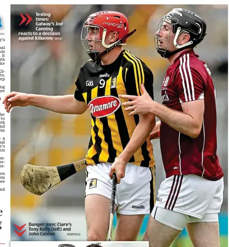  ?? SPORTSFILE ?? Danger men: Clare’s Tony Kelly (left) and John Conlon