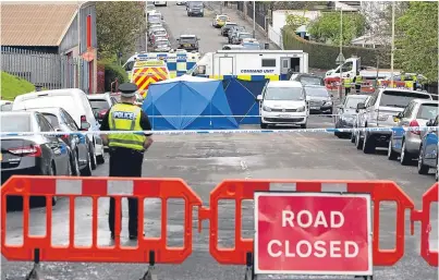  ?? Picture: Steven Brown. ?? The scene at Lawton Road and Lawton Terrace last May after the death of Gary McMillan. Arran Fender has been jailed for 12 years over his death.