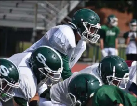  ?? PHOTO BY KYLE ADAMS ?? Shen will prepare to take on Guilderlan­d for week two high school football in Section II.