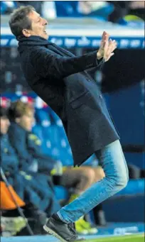  ?? ?? Ramis se lamenta en el partido Espanyol-Villarreal B.
