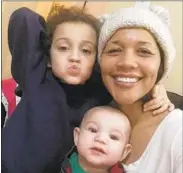  ?? CYDNEE RAFFERTY ?? A January selfie shows Cydnee Rafferty, 38, and her two children — Devin, 5, and Leo, 5 months — in New York.