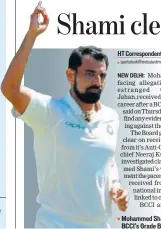  ?? AFP ?? Mohammed Shami was offered BCCI’s Grade B contract.