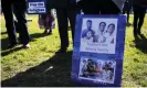  ?? Photograph: Lukas Coch/EPA ?? A demonstrat­or outside Parliament House in Canberra on Tuesday displays a sign in support of the Biloela Tamil family.