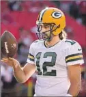  ?? Ed Zurga Associated Press ?? AARON RODGERS lost his favorite receiver, but expect the Packers’ elite passer to make a star of someone else.