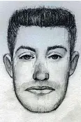  ??  ?? Police sketch of a man who allegedly pushed another man in front of a white SUV during an assault on July 15.