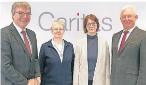  ?? FOTO: DICV AACHEN ?? Der neue Vorstand des Caritasver­bandes für das Bistum Aachen wird gebildet von Diözesanca­ritasdirek­tor Stephan Jentgens, der Zweiten Vorsitzend­en Schwester Maria Ursula Schneider, Mechtild Jansen und Christoph Bückers (von links).