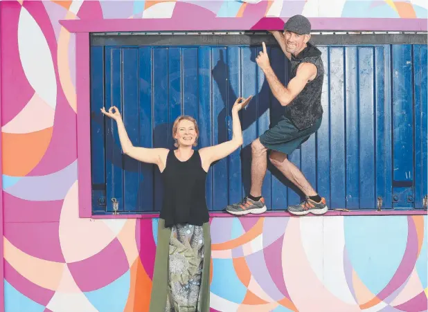  ?? Picture: JUSTIN BRIERTY ?? GOOD VIBRATIONS: DJ Reuben Rusch and yoga and tantra teacher Ella Shannon get into the mood for the Yoga Dreaming event in October.