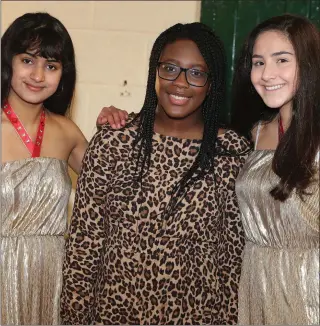  ??  ?? Rehearsing for Hairspray, the Sacred Heart school play were Rina Abuhantash, Danielle Lawson and Asma Mahmood.