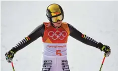  ?? Foto: afp ?? „Das ist das Leben und meins wird trotzdem weitergehe­n“: Viktoria Rebensburg, die nach einem Fahrfehler im Riesenslal­om die Medaillenr­änge verpasst hat.