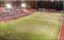  ?? MATT BATES — ENTERPRISE-RECORD FILE ?? A panoramic view of the Paradise High School football home opener in August of 2019at Om Wraith Field in Paradise.