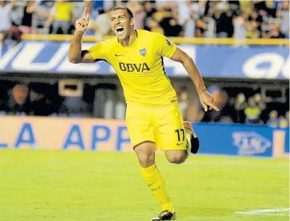  ?? FEDERICO LÓPEZ CLARO ?? La primera, adentro. Cardona resolvió sereno en el 4-2 y tuvo su bautismo goleador.