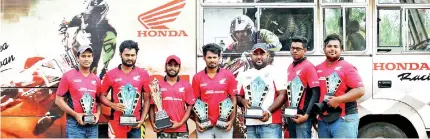  ??  ?? Team Honda with all the awards received at Walawa SX