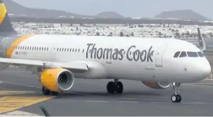  ??  ?? SAFETY FIRST A Thomas Cook Airbus A321, similar to the plane involved in the incident